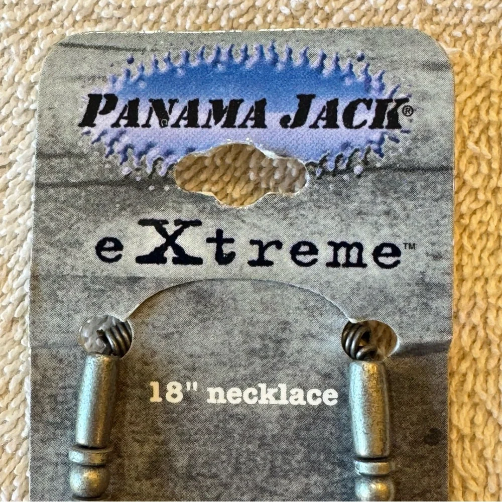 Panama Jack eXtreme 18” Beaded Necklace Red Silver Y2K‎ NOS